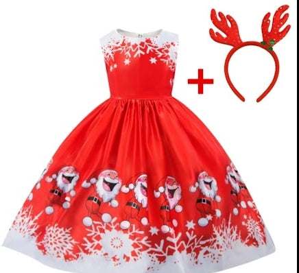 Little Girl's Christmas Dress Headband Combo