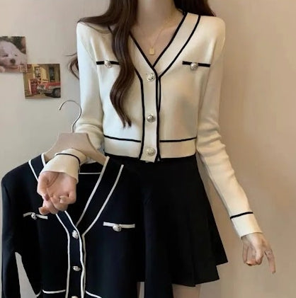 Women's White & Black Blouse