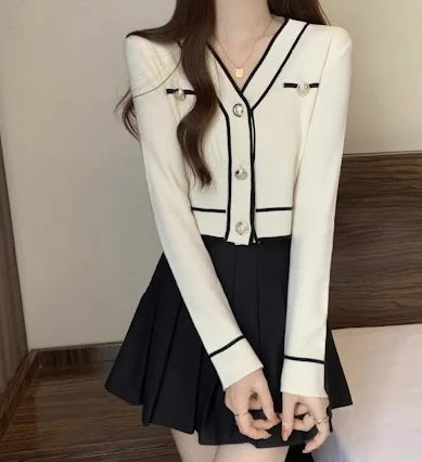Women's White & Black Blouse