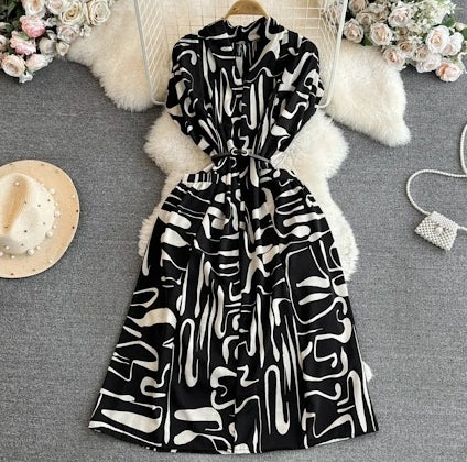Women's Seaside Short Sleeve Beach Dress