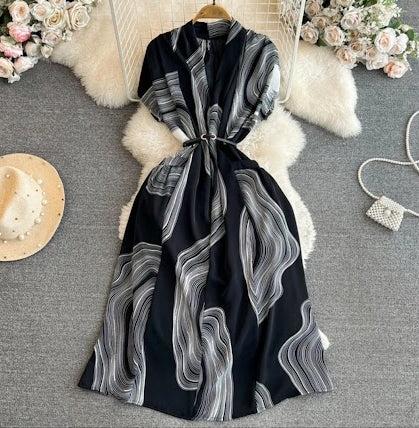 Women's Seaside Short Sleeve Beach Dress