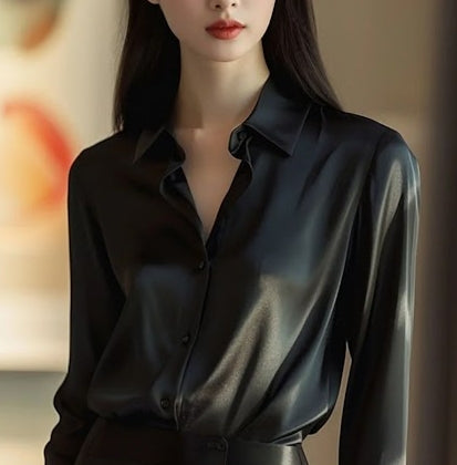 Women's Silk Button Up Blouse