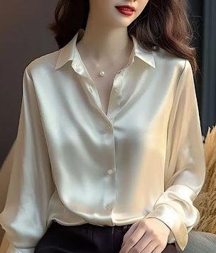 Women's Silk Button Up Blouse